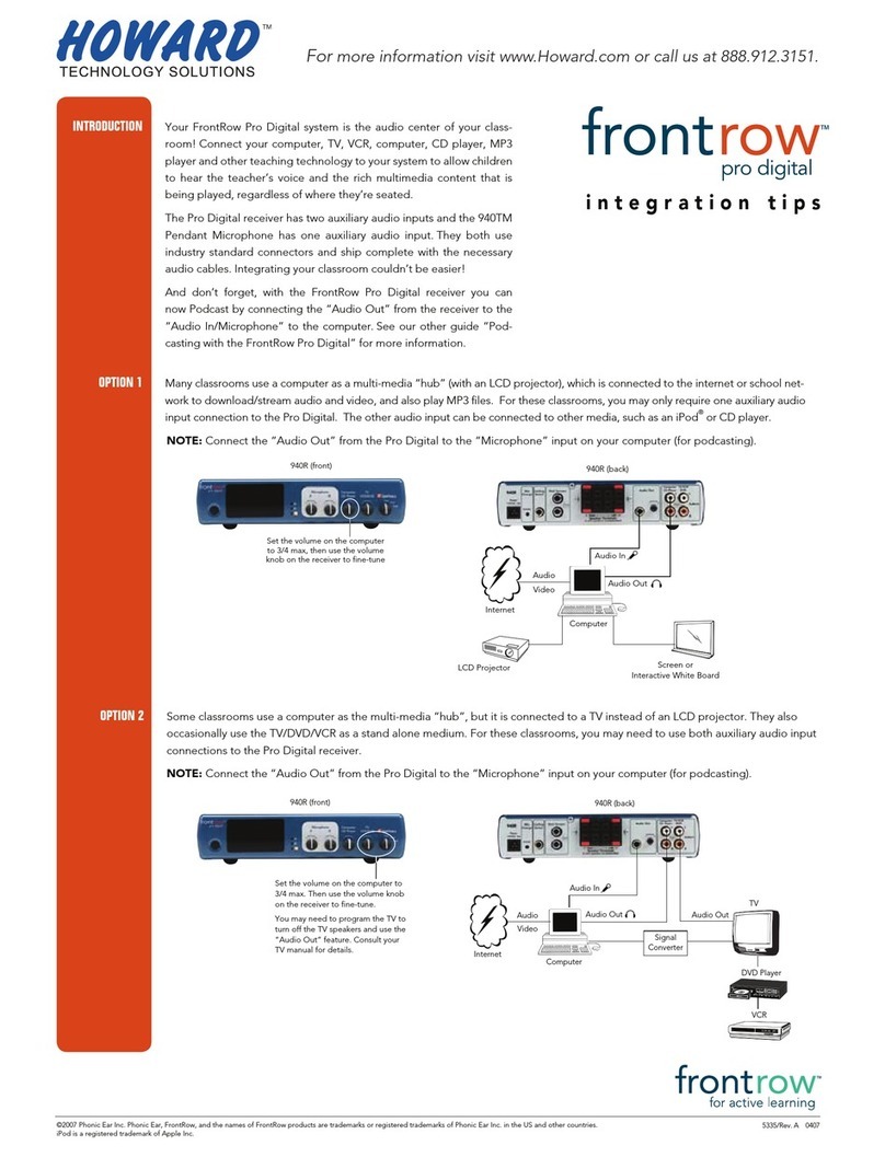 Howard frontrow Pro Digital User manual
