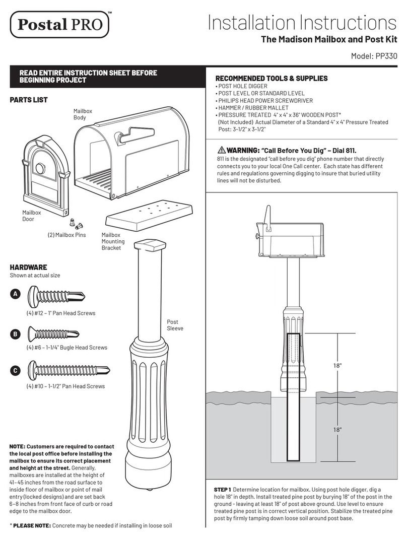 Postal Pro PP330 installation instructions