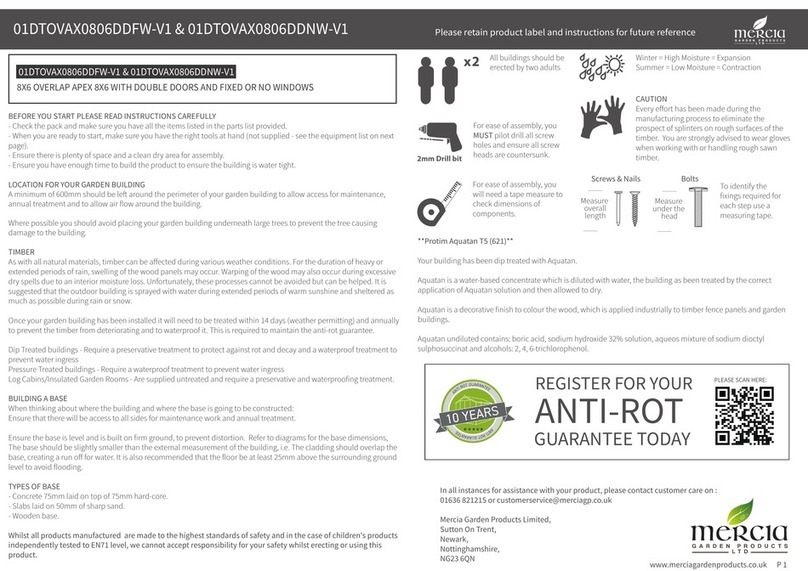 Mercia Garden Products 01DTOVAX0806DDFW-V1 instructions