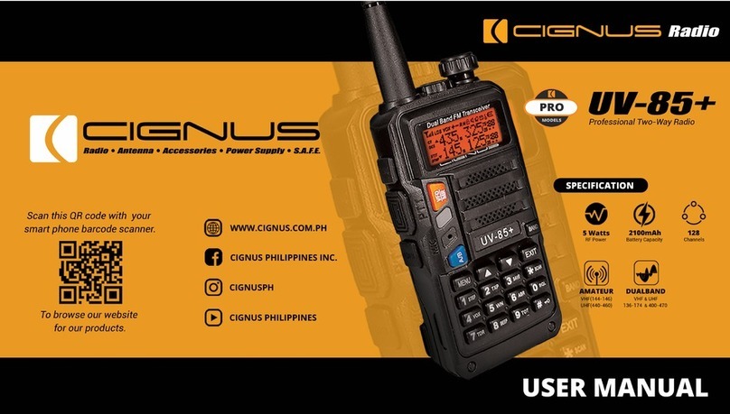 CIGNUS PRO UV-85+ user manual