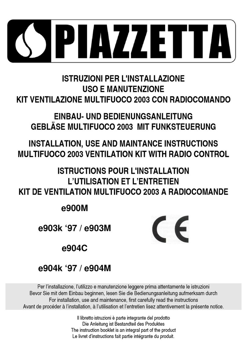 Piazzetta Multifuoco 2003 Installation, Use and Maintenance Instruction