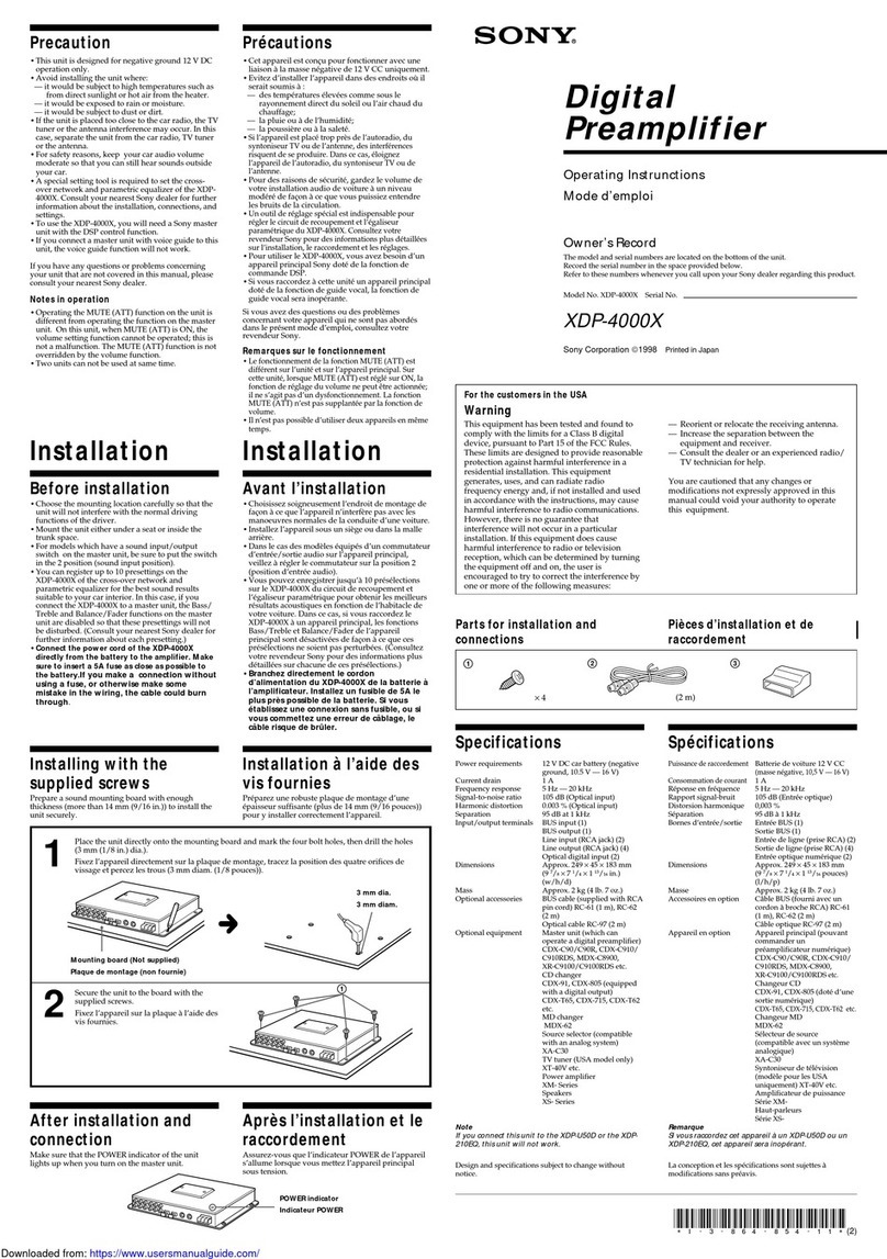 Sony XDP-4000X Operating Instructions  (primary... User manual