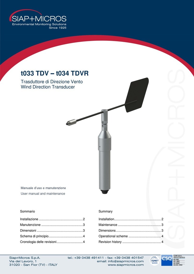 SIAP+MICROS t033 TDV User manual and maintenance SIAP+MICROS t033 TDV User manual and maintenance