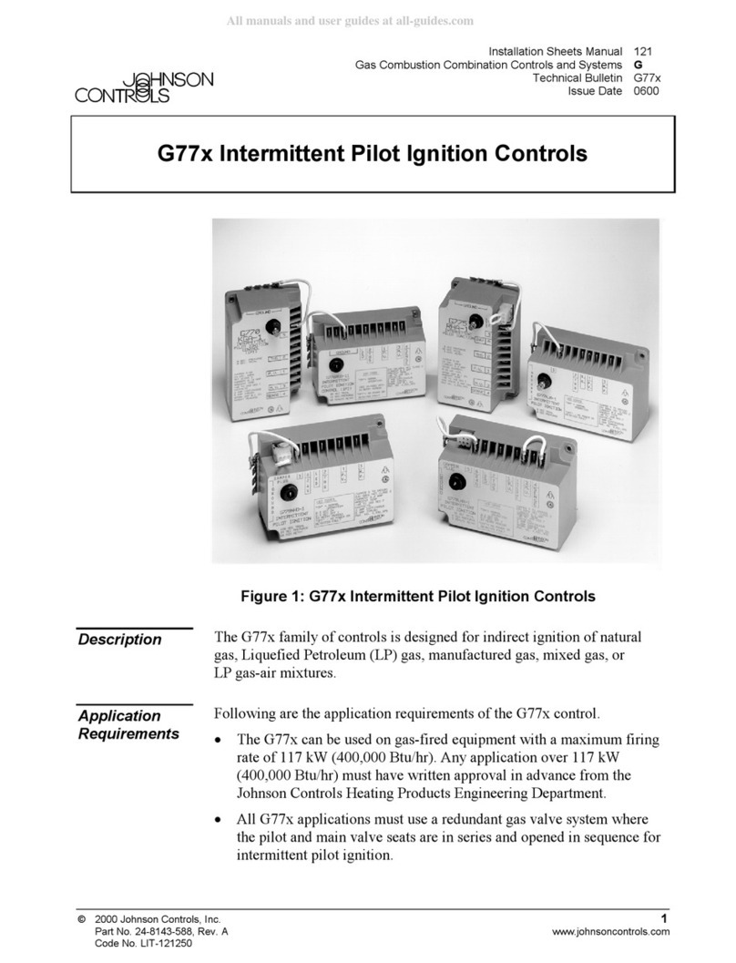 Johnson Controls G77 Series User manual Johnson Controls G77 Series User manual
