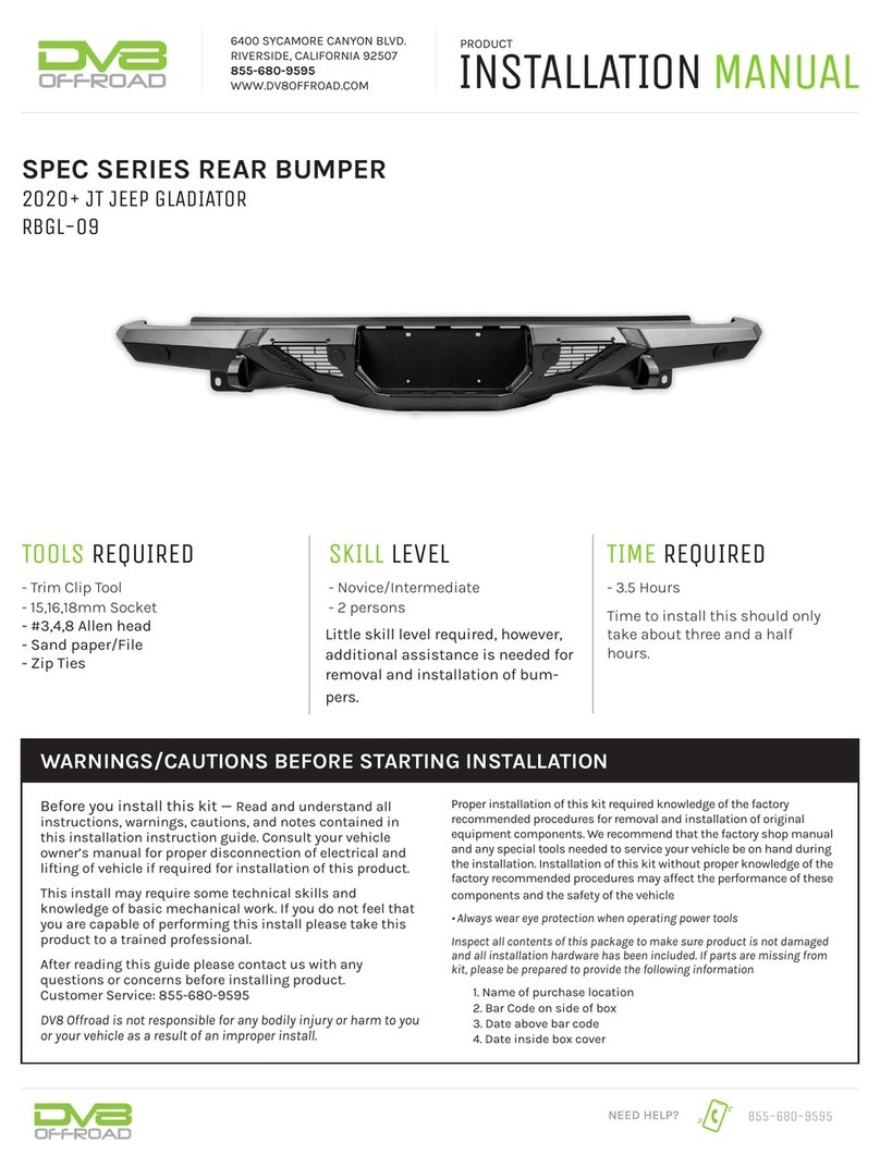 DV8 OFFROAD SPEC Series User manual
