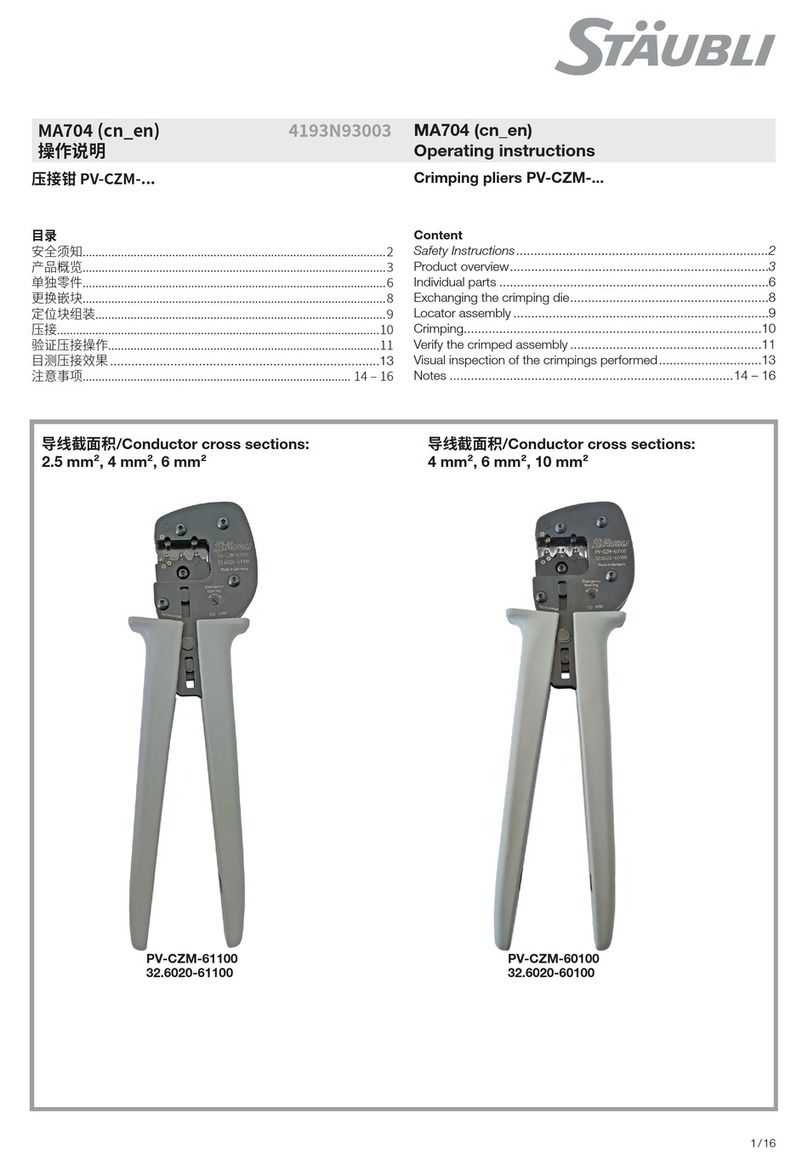 Staubli PV-CZM Series User manual