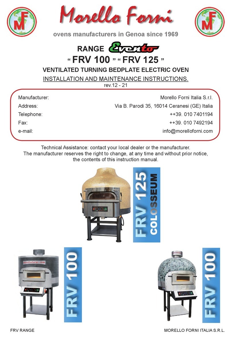 Morello Forni Evento FRV 100 Installation and maintenance instructions