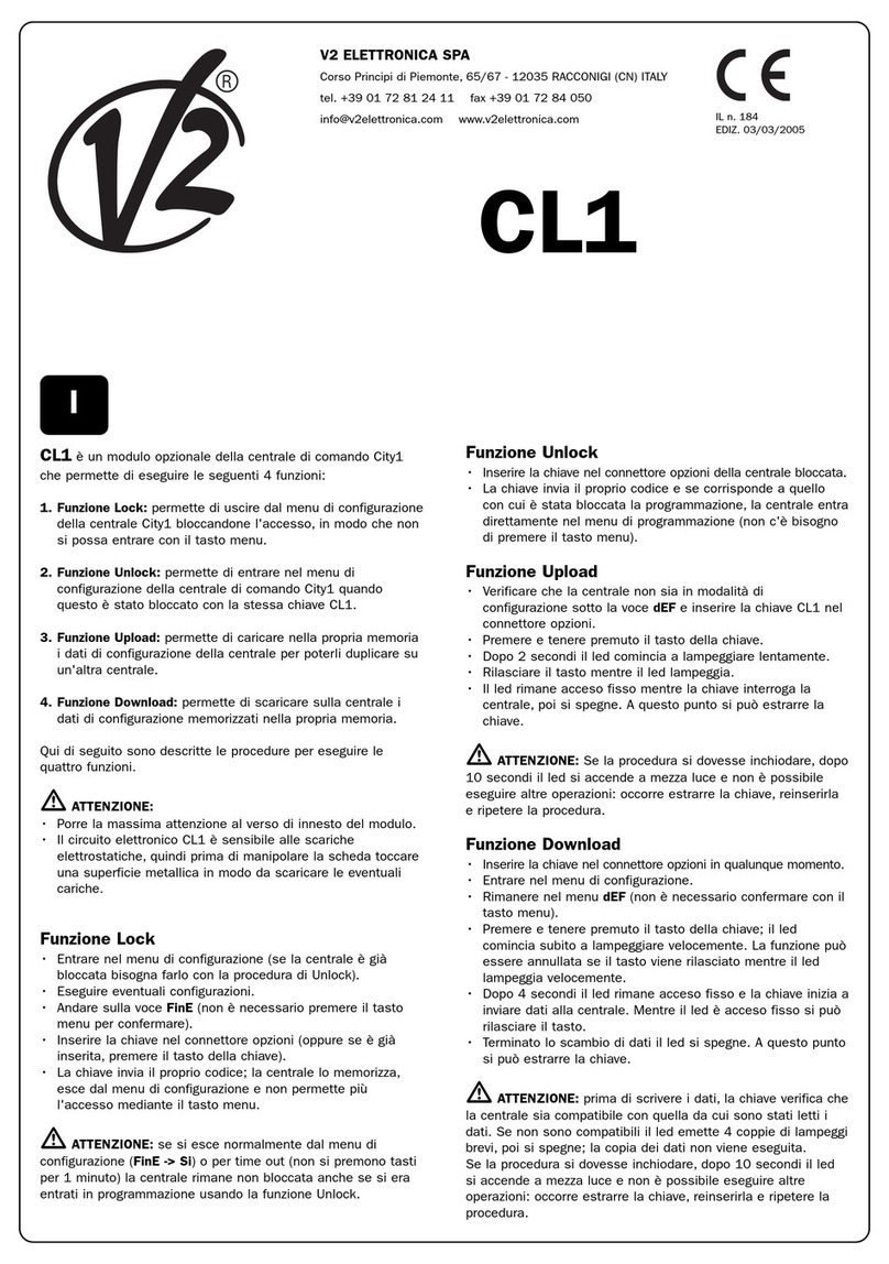 V2 ELETTRONICA CL1 quick start guide