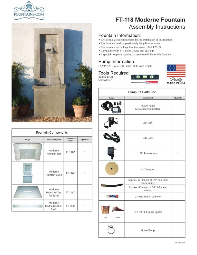 FOUNTAINS.COM FT-118 Assembly instructions