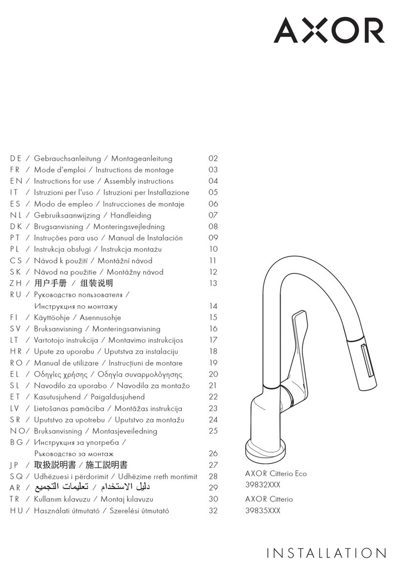 Axor Citterio Eco 39832 Series Manual Axor Citterio Eco 39832 Series Manual