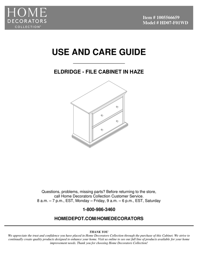 Home Decorators Collection ELDRIDGE HD07-F01WD Use and care guide
