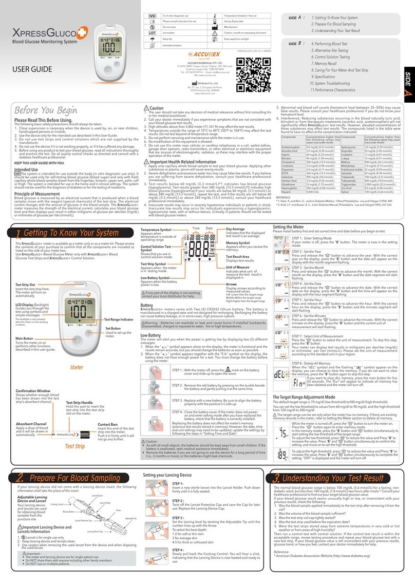 OK Biotech ACCUREX XPRESSGLUCO+ user guide