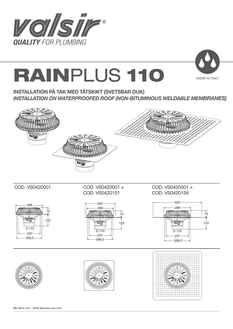 Valsir RAINPLUS 110 Installation
