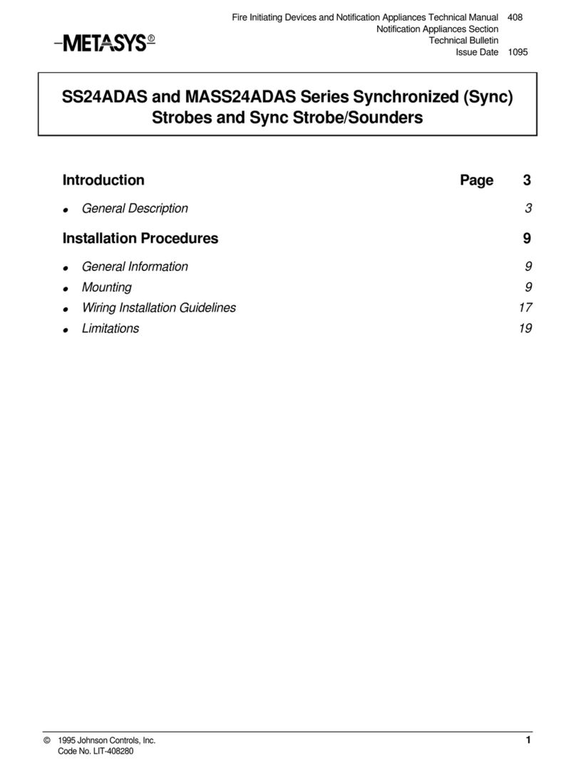 Metasys SS24ADAS Series manual