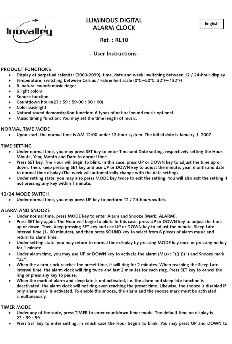 Inovalley RL10 User instructions