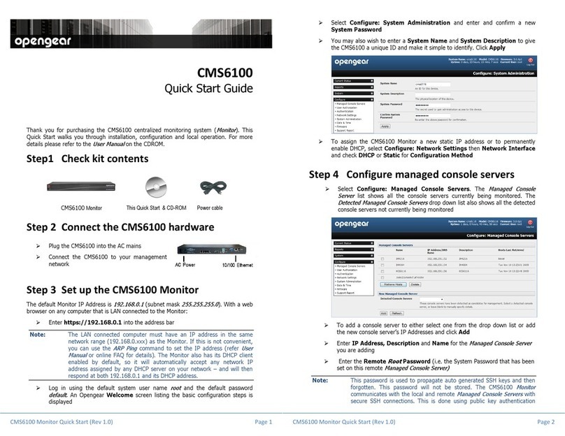 Opengear CMS6100 quick start guide