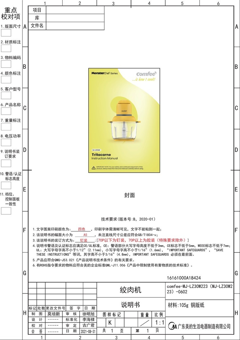Comfee MonsterChef Series instruction manual