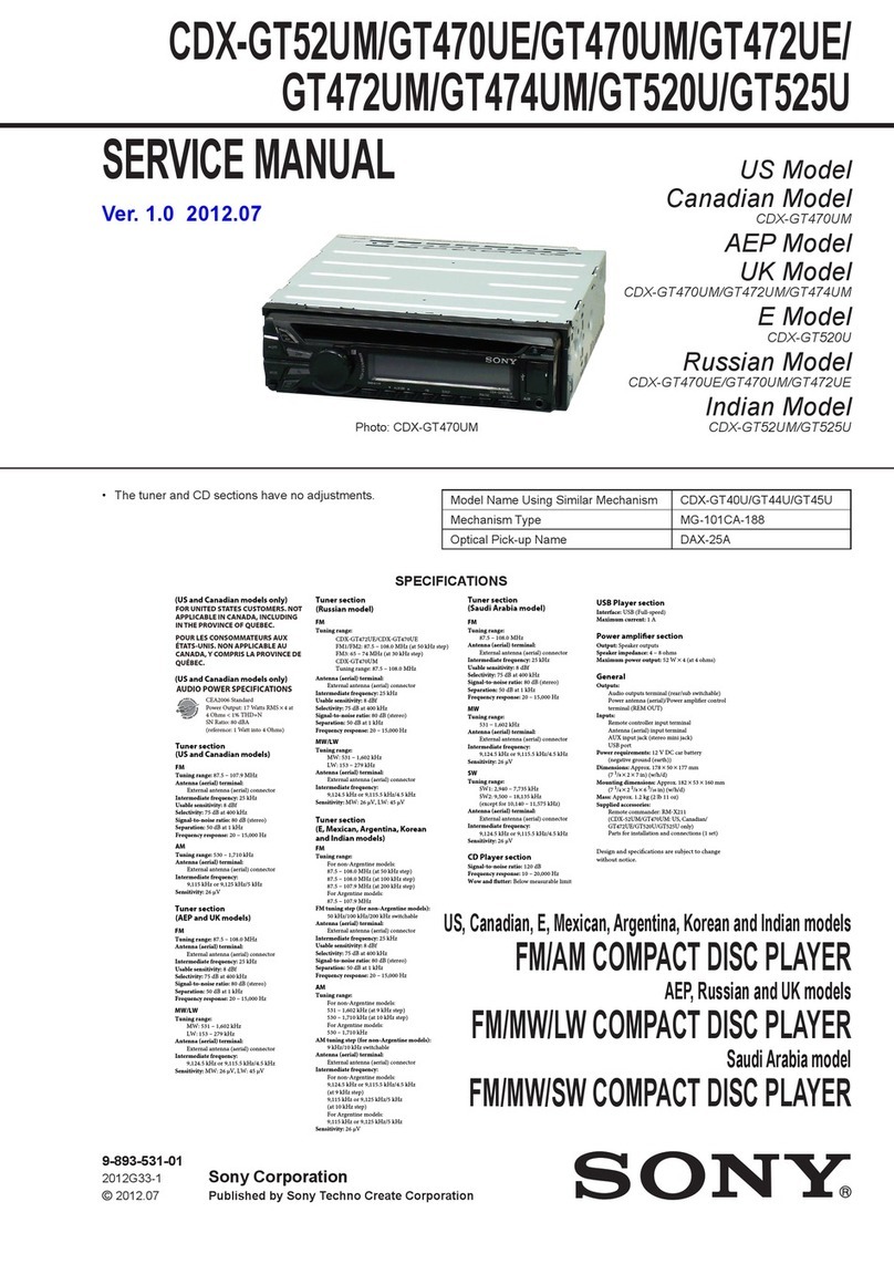Sony CDX-GT52UM Service manual