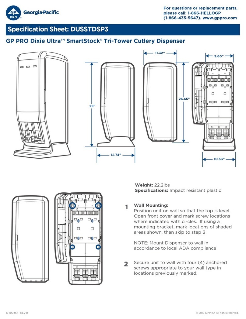 Georgia Pacific GP PRO Dixie Ultra SmartStock Tri-Tower Mounting instructions Georgia Pacific GP PRO Dixie Ultra SmartStock Tri-Tower Mounting instructions
