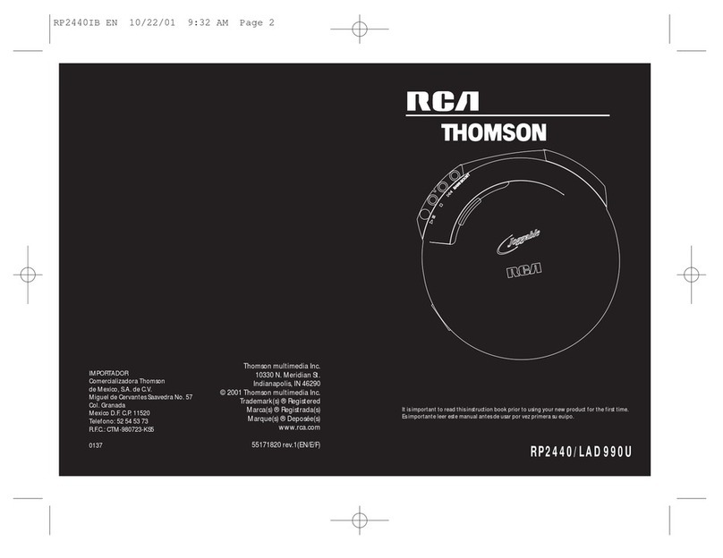 RCA THOMSON Joggable RP2440 User manual