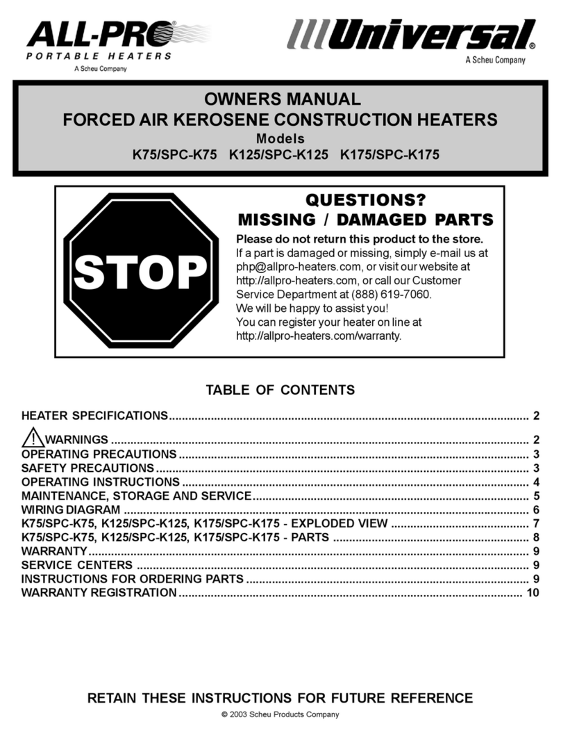 SCHEU ALL-PRO Universal K75/SPC-K75 owner's manual
