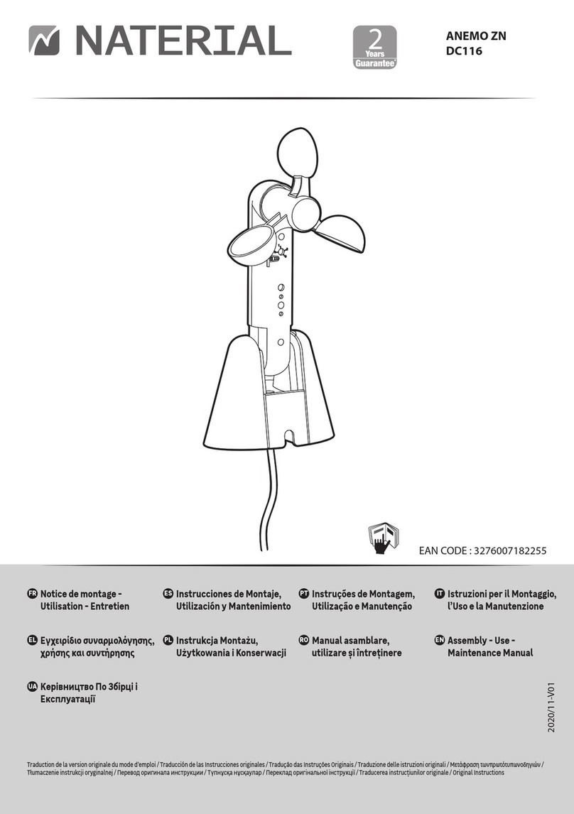 Naterial ANEMO ZN DC116 Assembly, Use, Maintenance Manual