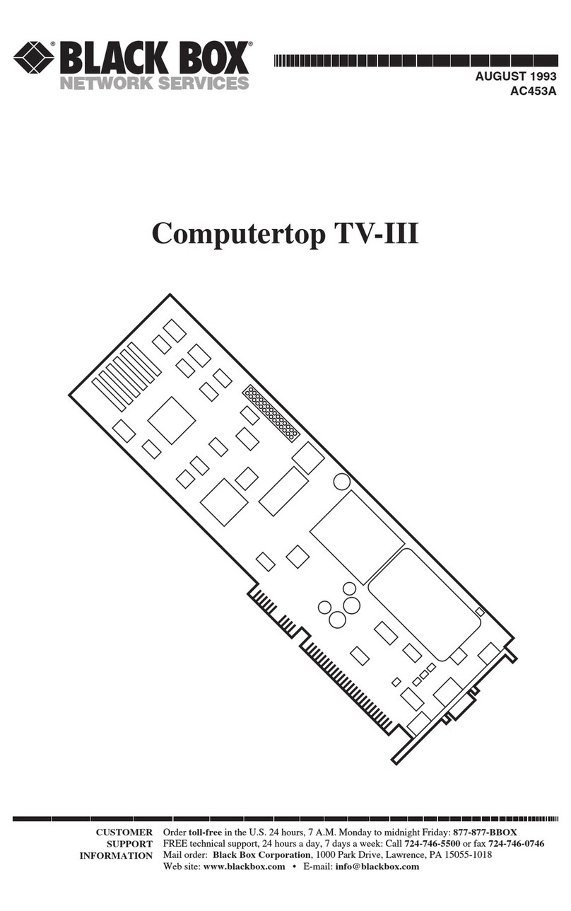 Black Box Computertop TV-III User manual Black Box Computertop TV-III User manual