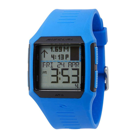 Rip curl FUNCTION. PRE-PROGRAMMED TIDE WITH TIMER, CHRONOGRAPH, ALARM, LIGHT, DST, POWER... User manual