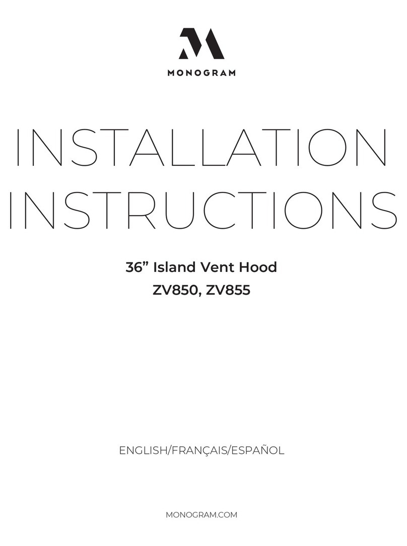 Monogram ZV850 installation instructions