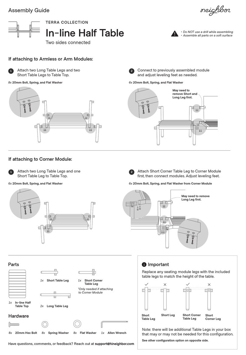 neighbor Terra In-line Half Table User manual