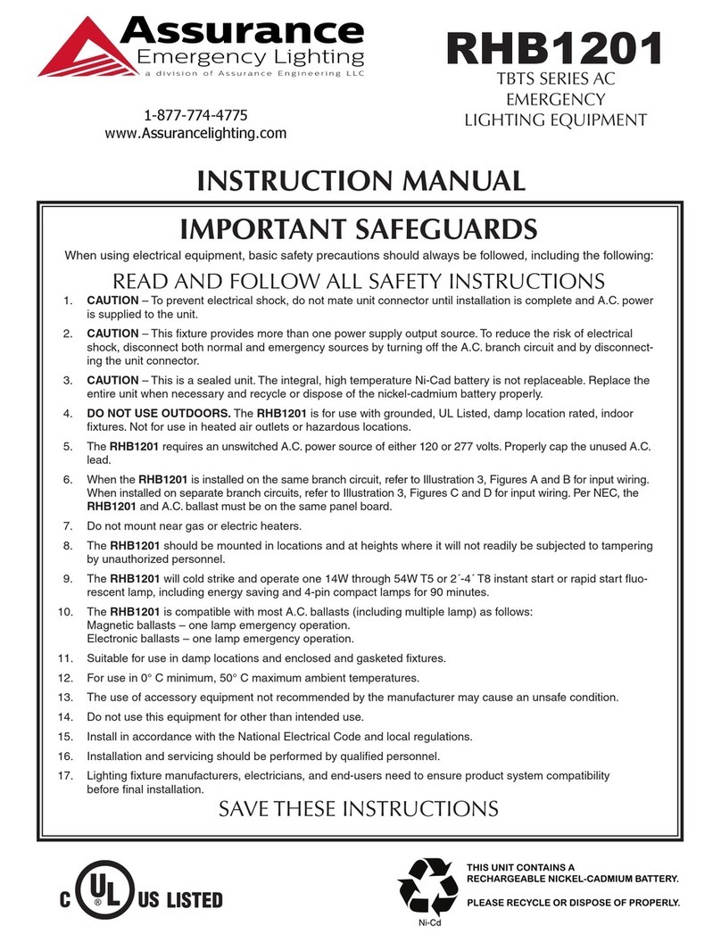 Assurance Emergency Lighting RHB1201 instruction manual