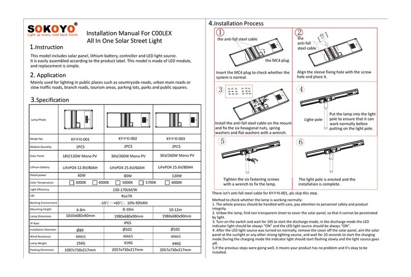 SOKOYO C00LEX KY-Y-YJ-001 installation manual
