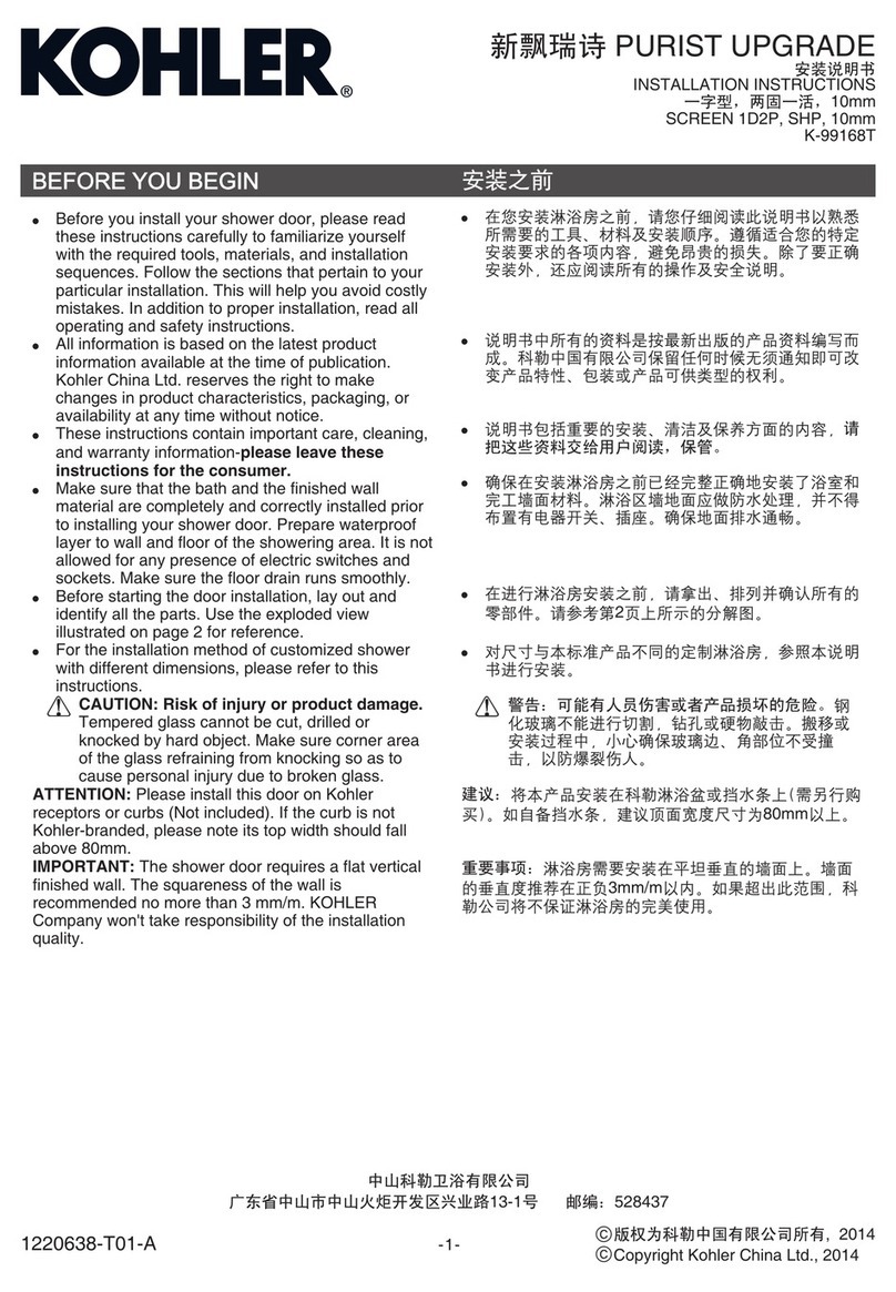 Kohler PURIST UPGRADE K-99168T User manual