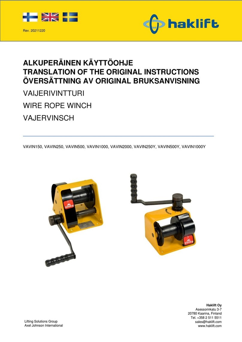 Haklift VAVIN150 manual