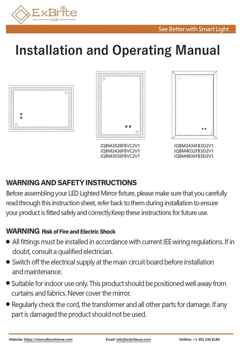 ExBrite JQBM2028FBVC2V1 Installation and operating manual