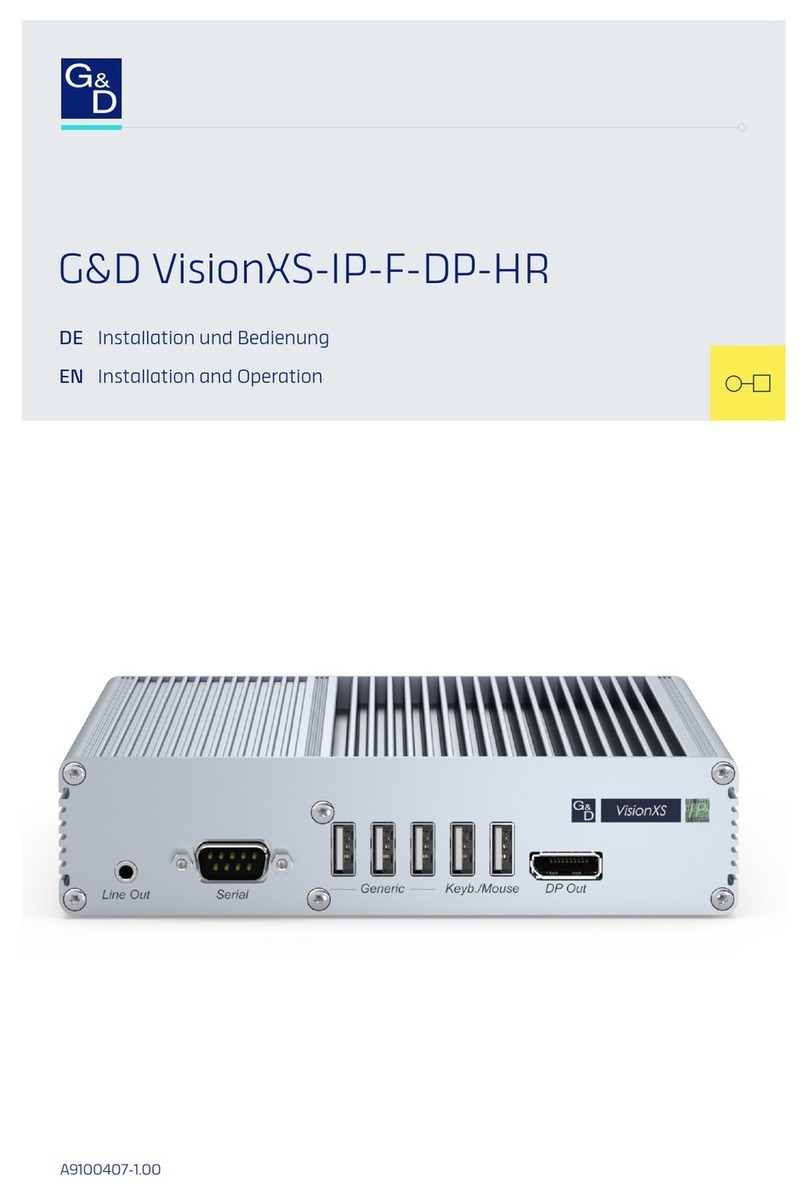 G&D VisionXS-IP-F-DP-HR Installation and operation manual