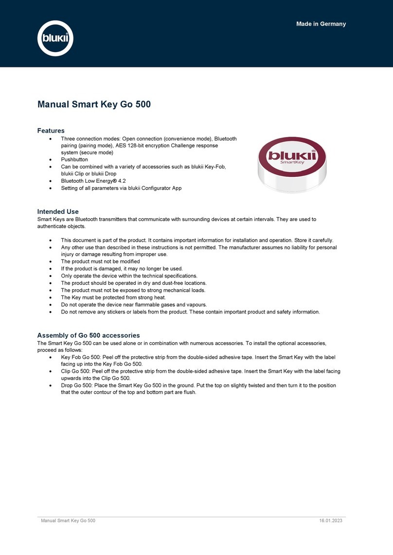 blukii Smart Key Go 500 User manual