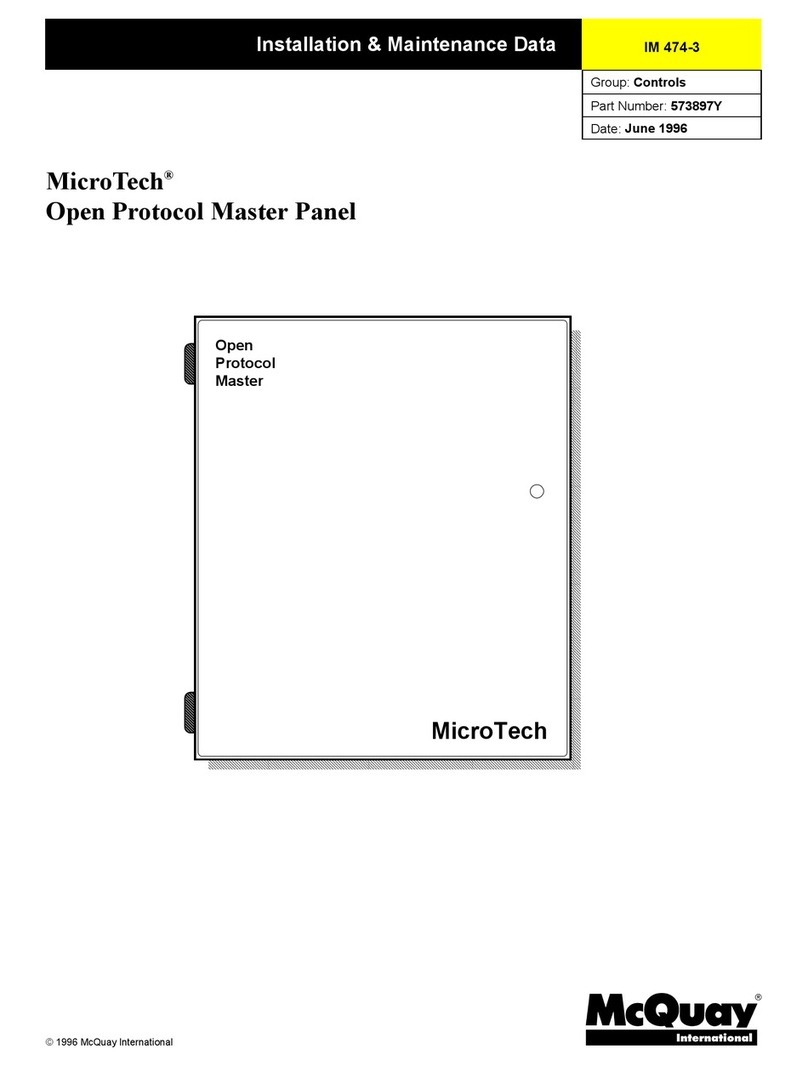 McQuay MicroTech Installation & maintenance data
