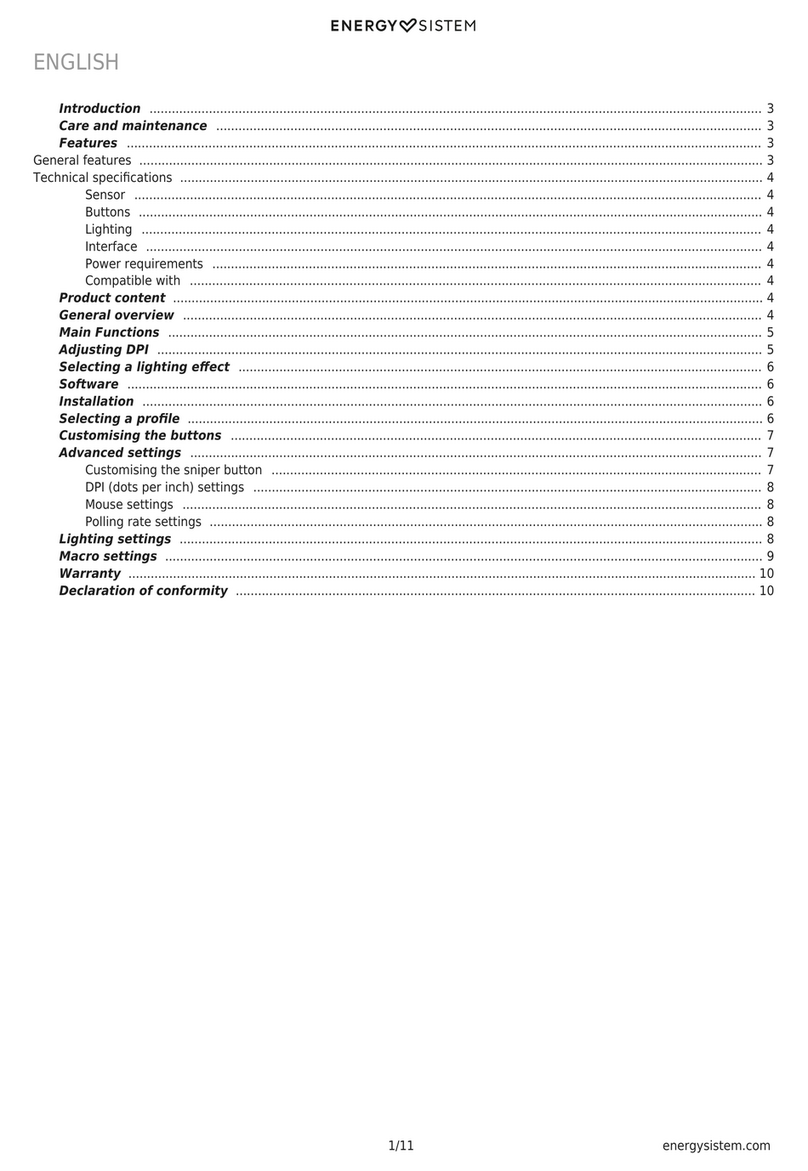 ENERGY SISTEM ESG M2 SONIC user manual