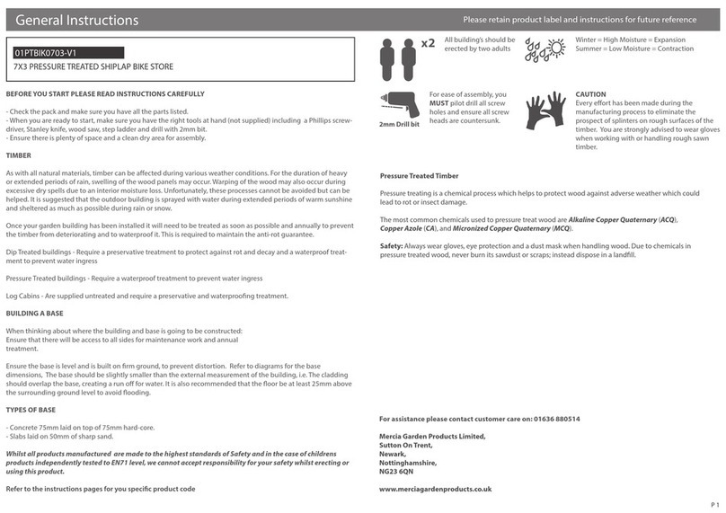 Mercia Garden Products 01PTBIK0703-V1 General instructions Mercia Garden Products 01PTBIK0703-V1 General instructions