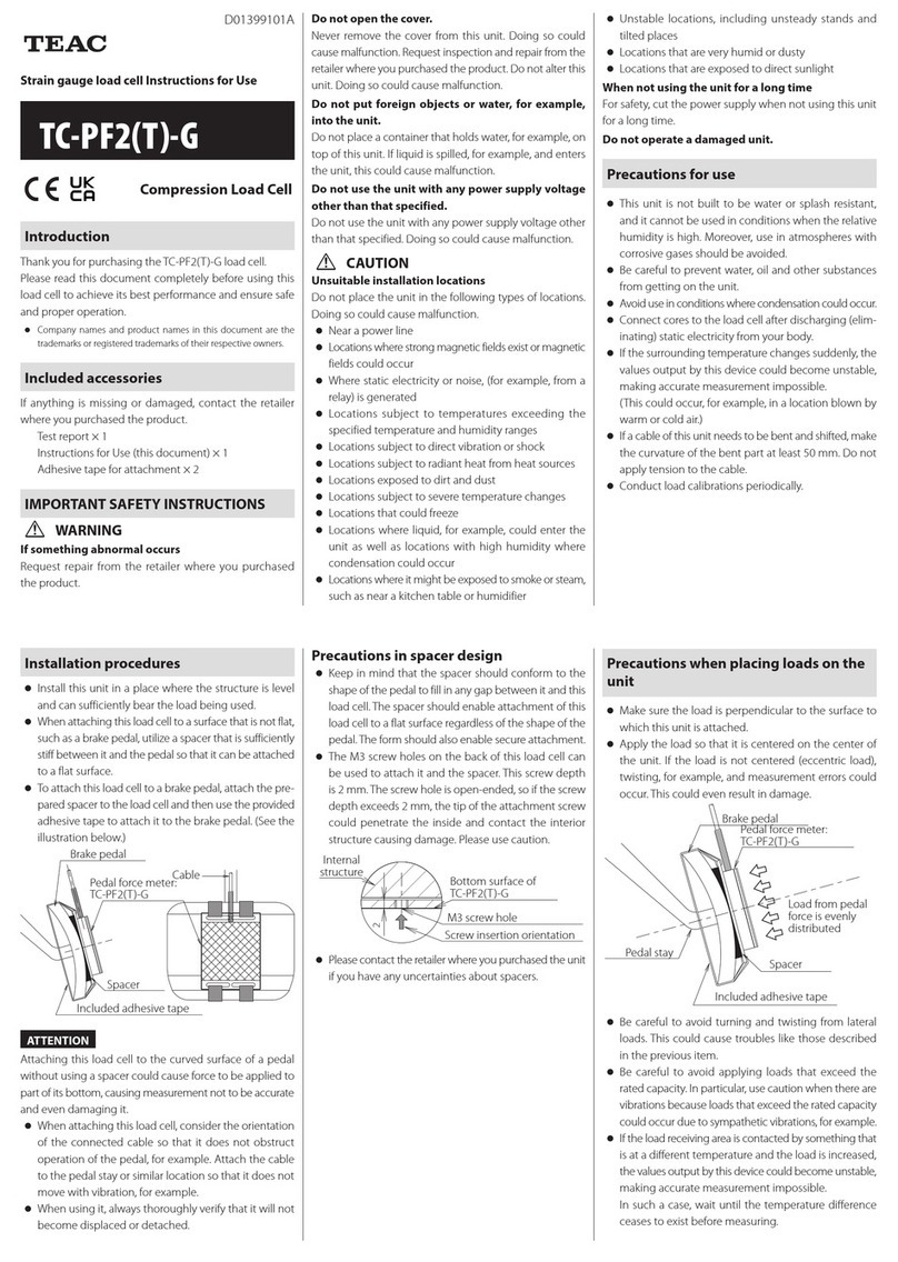 Teac TC-PF2T-G Instructions for use