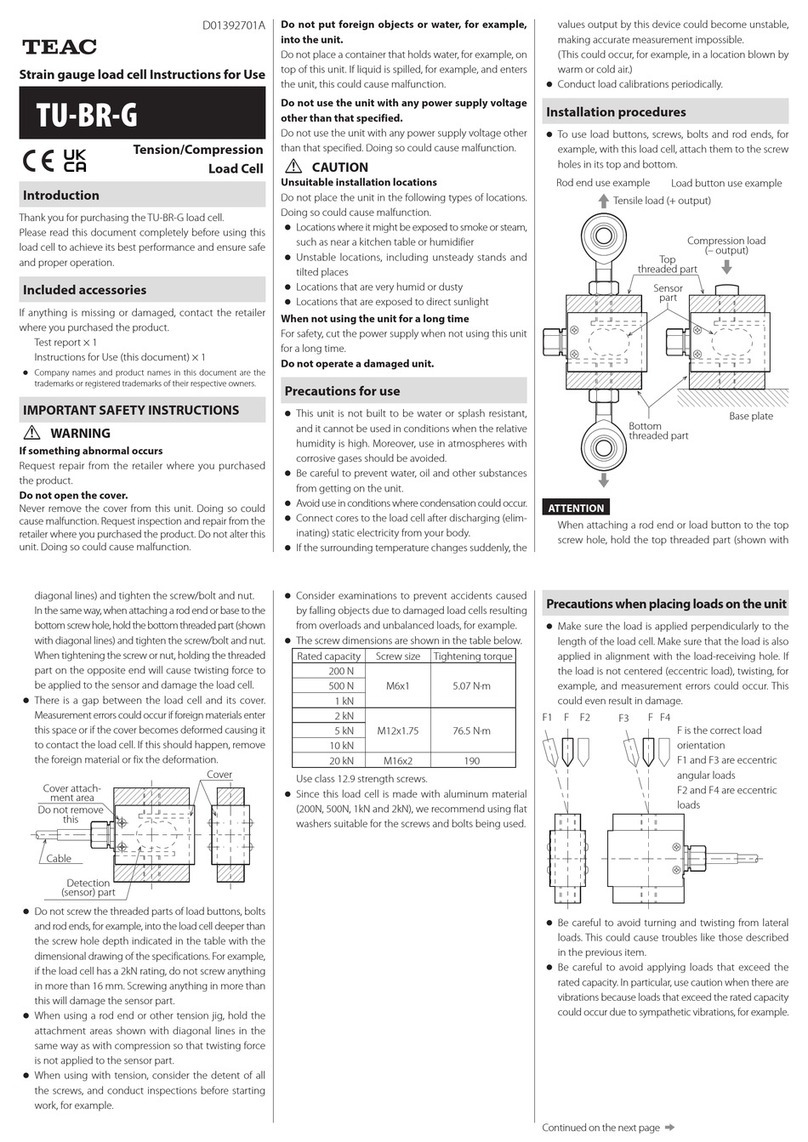 Teac TU-BR-G Instructions for use