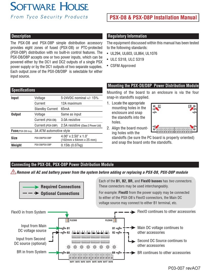 Tyco Security Products Software House PSX-D8 installation manual