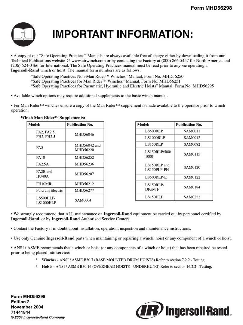 Ingersoll-Rand FA Series Installation and operation manual Ingersoll-Rand FA Series Installation and operation manual