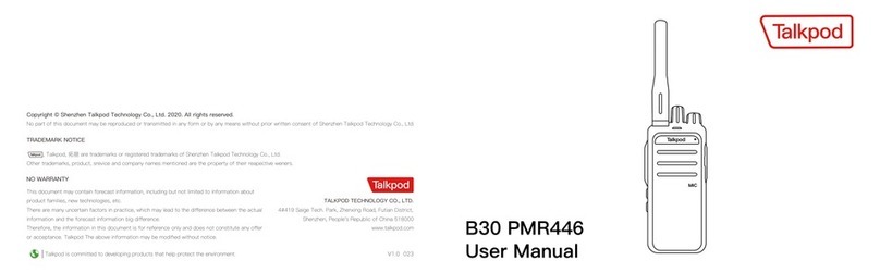 Talkpod B30 PMR446 User manual