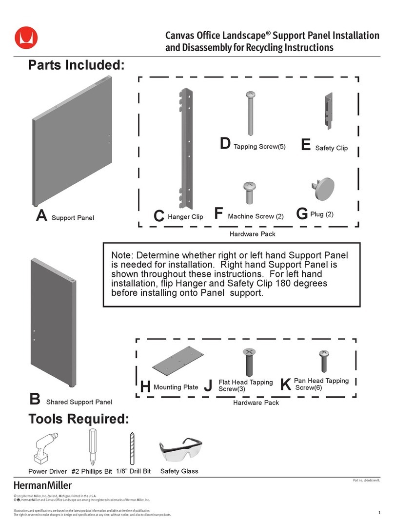 Herman Miller Canvas Office Landscape Support Panel Installation and Disassembly for Recycling Instructions Herman Miller Canvas Office Landscape Support Panel Installation and Disassembly for Recycling Instructions