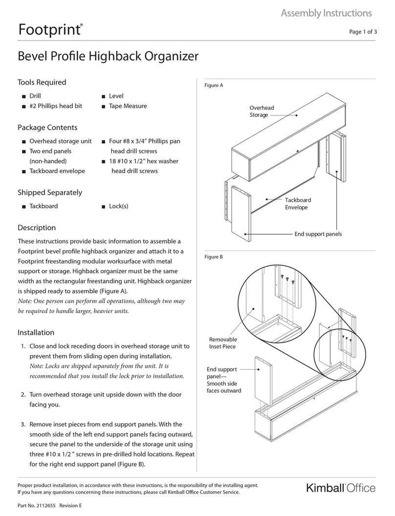 Kimball Office Footprint Bevel Profile Highback Organizer Assembly instructions