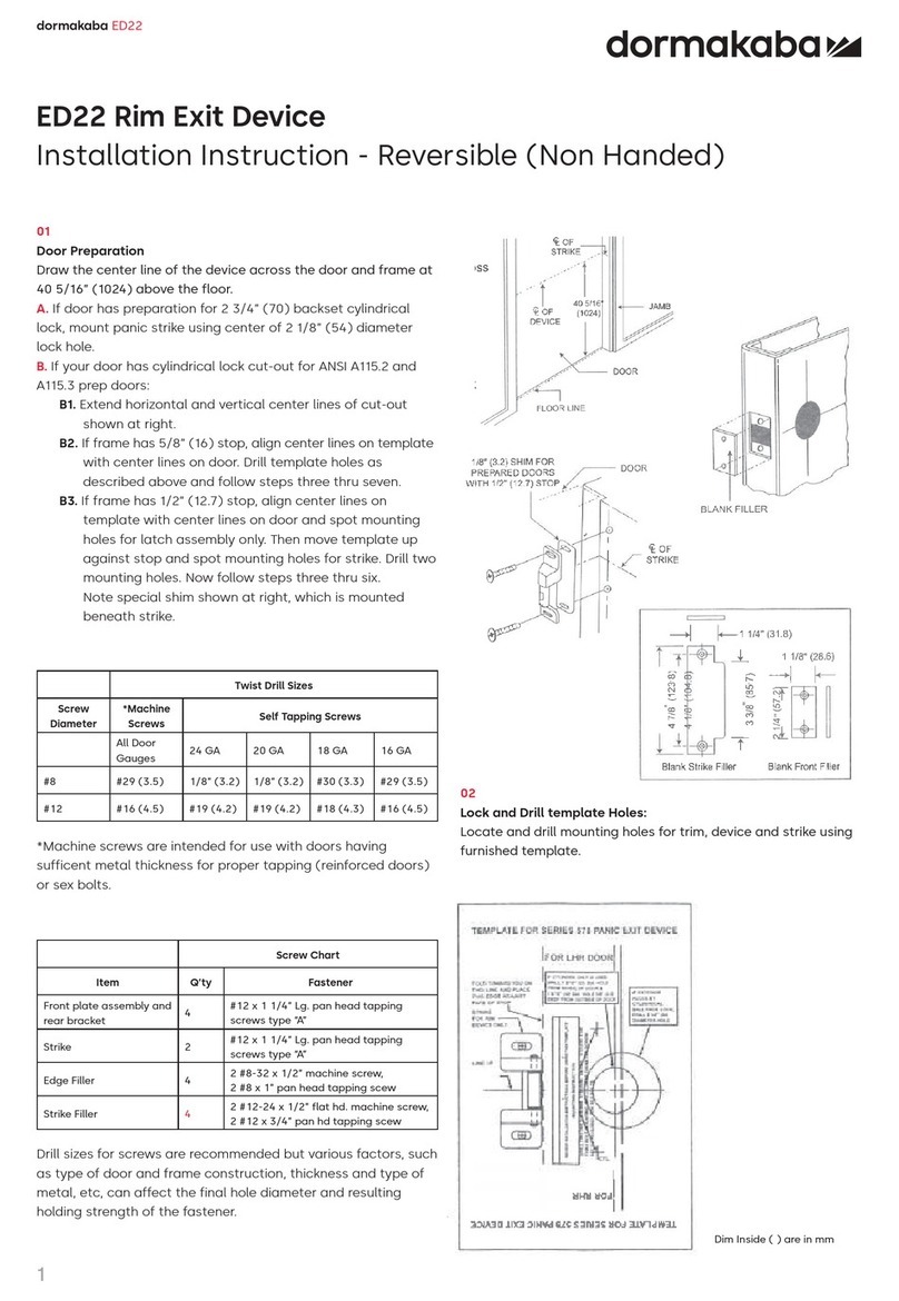 Dormakaba ED22 User manual