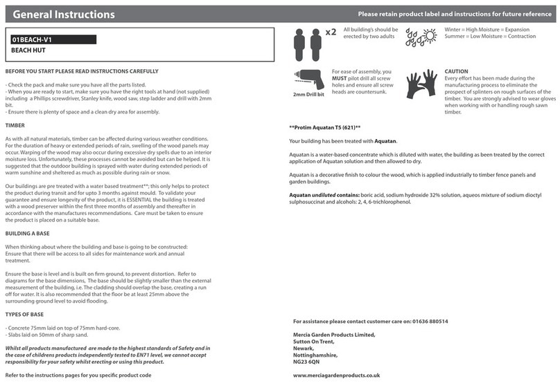 Mercia Garden Products 01BEACH-V1 General instructions