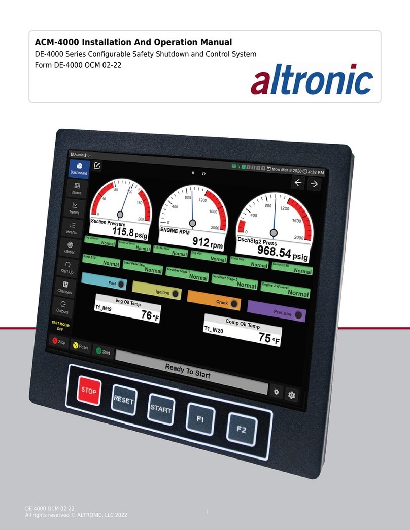Altronic DE-4000 User manual